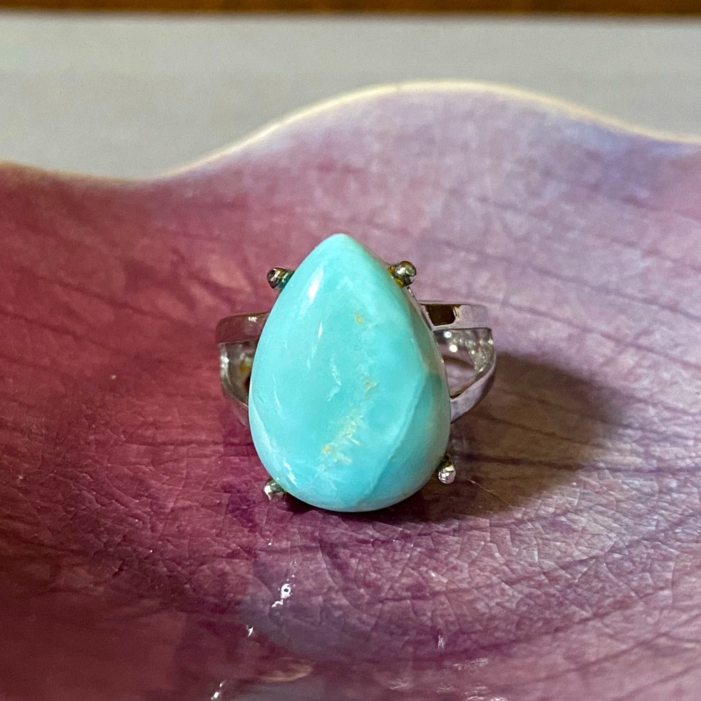 NWOT BLUE LARIMAR SOLITAIRE STERLING RING